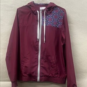 Empyre Maroon Jacket with Geometric Pattern